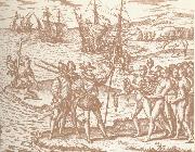 Columbia disembark pa Haiti with they royal spear in hand unknow artist